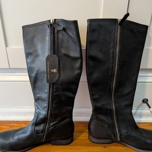 Frye Black Leather Riding Boots